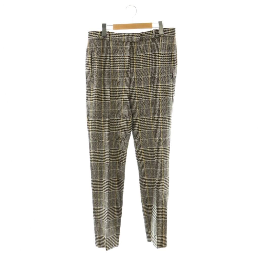 【中古】エルマノシェルビーノ ERMANNO SCERVINO テーパードパンツ チェック カシミヤ混 46 ブラック イエロー マルチカラー /ES ■GY19 メンズ 【ベクトル 古着】 260303