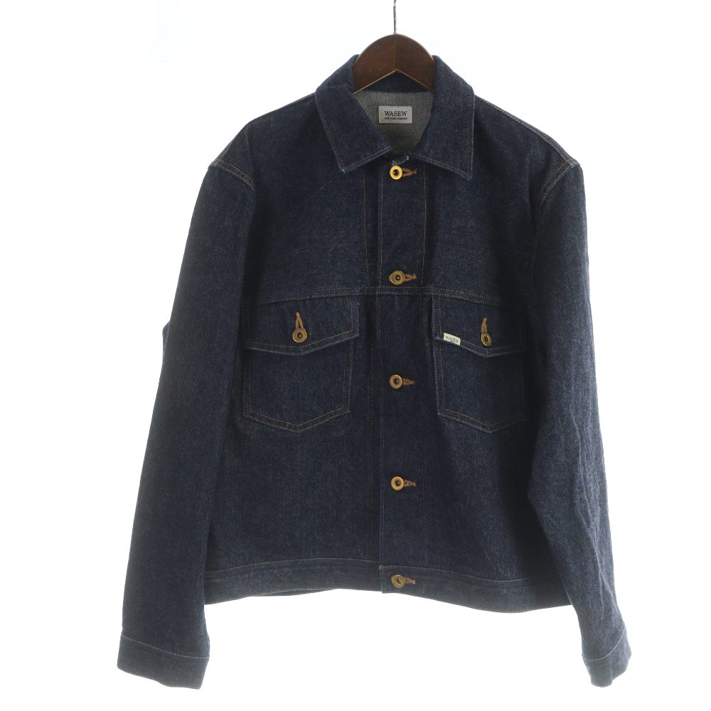 【中古】WASEW デニムジャケット 長袖 シングル ステンカラー 38 紺 ネイビー ■GY11 /MQ メンズ 【ベクトル 古着】 260302