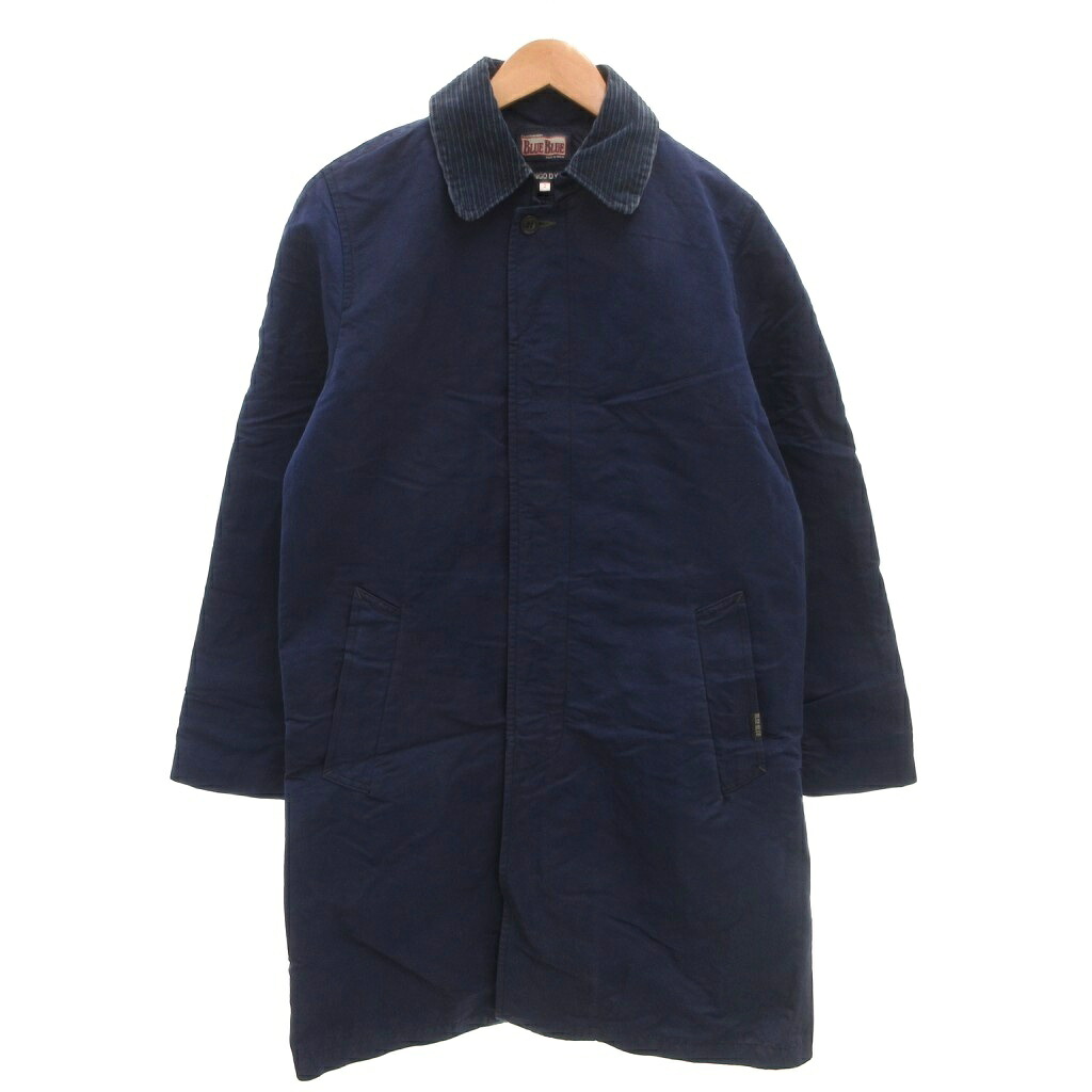 【中古】ブルーブルー BLUE BLUE ステンカラーコートコート ナイロン コーデュロイ切替 ひざ丈 2 紺 ネイビー /FF ■GY12 メンズ 【ベクトル 古着】 260324 7,227円