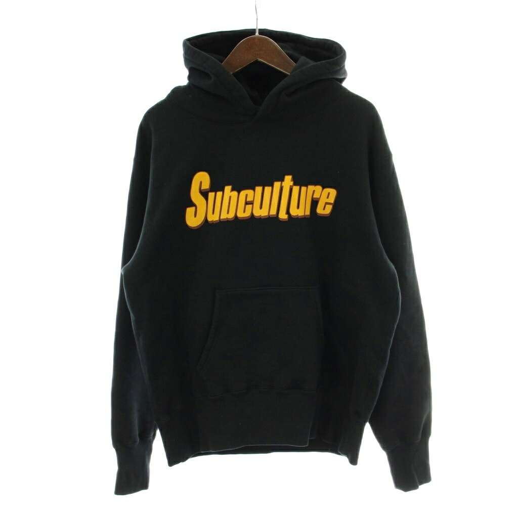 【中古】サブカルチャー Subculture パーカー フーディー 1 黒 ブラック ロゴプリント /PP ■GY12 メンズ 【ベクトル 古着】 260226