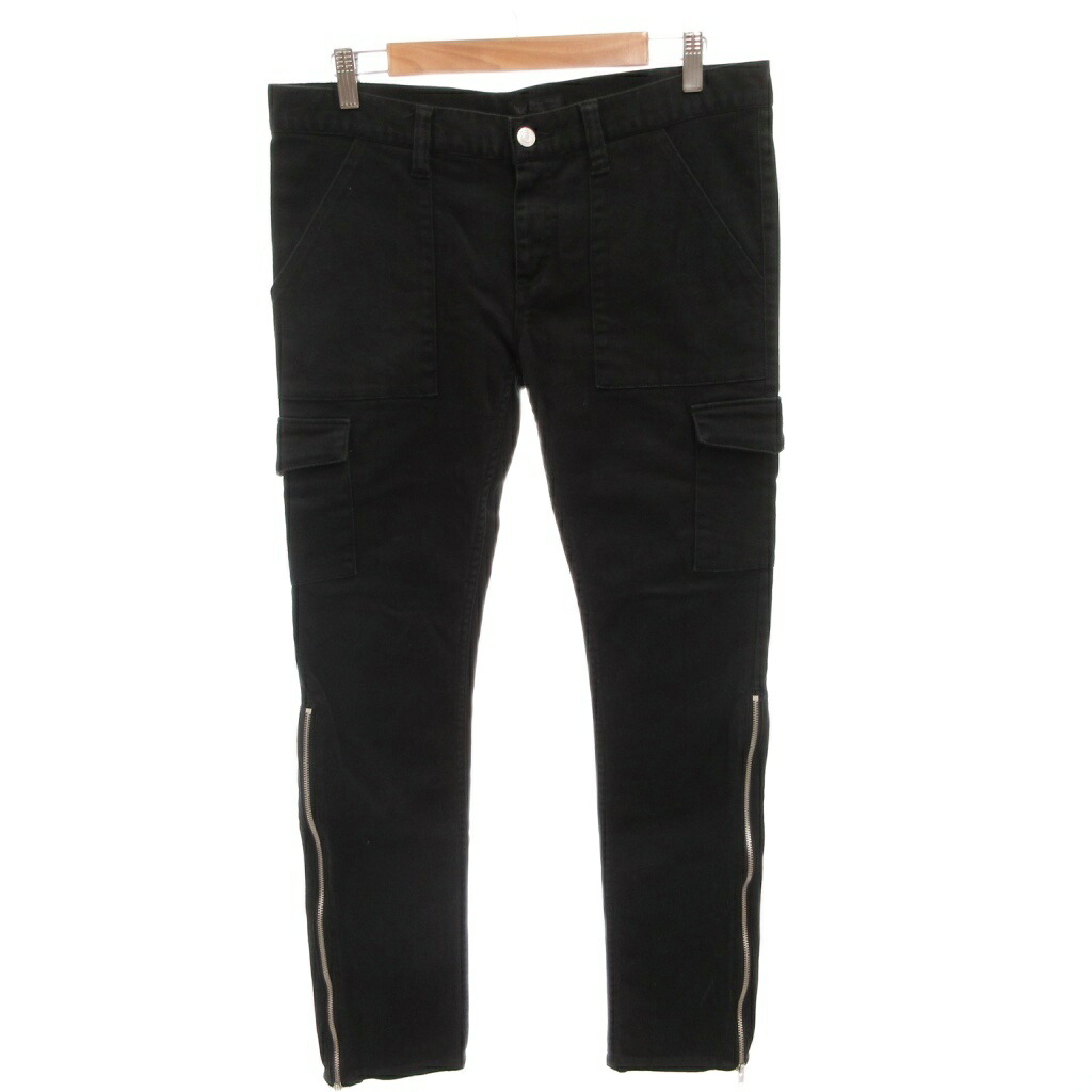 【中古】Original clothing カーゴパンツ スキニー 裾ジップアップ 34 黒 ブラック /FF ■GY12 【ベクトル 古着】 260320