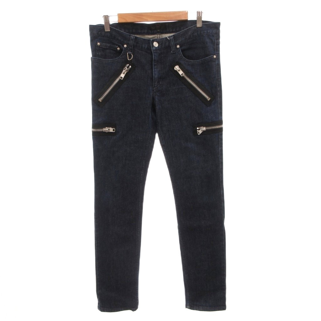 【中古】Original clothing デニムパンツ ジーンズ スキニー ジップアップデザイン 32 インディゴ /FF ■GY12 メンズ 【ベクトル 古着】 260320