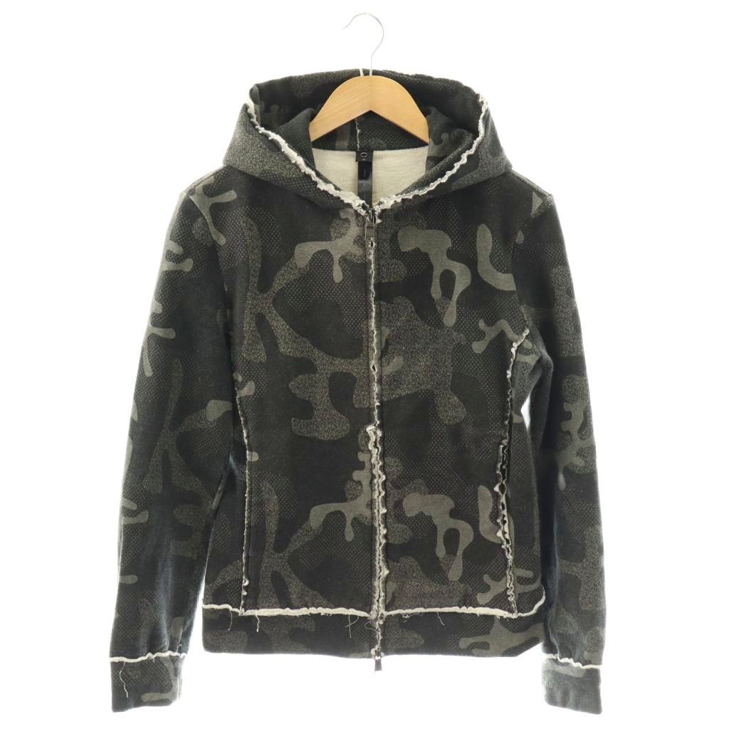 【中古】ダブルジェイケイ wjk super stretch parka パーカー カモフラ柄 S チャコール グレー mj68q /CX ■GY03 メンズ 【ベクトル 古着】 260306