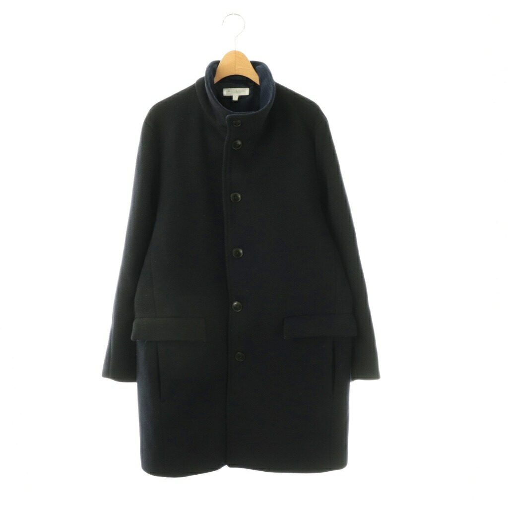 【中古】B&Y ユナイテッドアローズ BEAUTY&YOUTH ビューティー&ユース ダブルフェイス メルトン スタンドカラー コート アウター L 紺 /NR ■GY03 メンズ 【ベクトル 古着】 260307