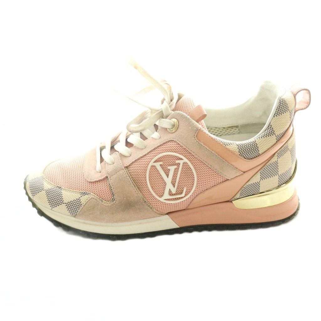 【中古】ルイヴィトン LOUIS VUITTON ランアウェイ ダミエアズール スニーカー 置き目撥ねのける 36.5 さくら色 /SS ■os ■GY0 レディース 【ベクター 古着】 260310