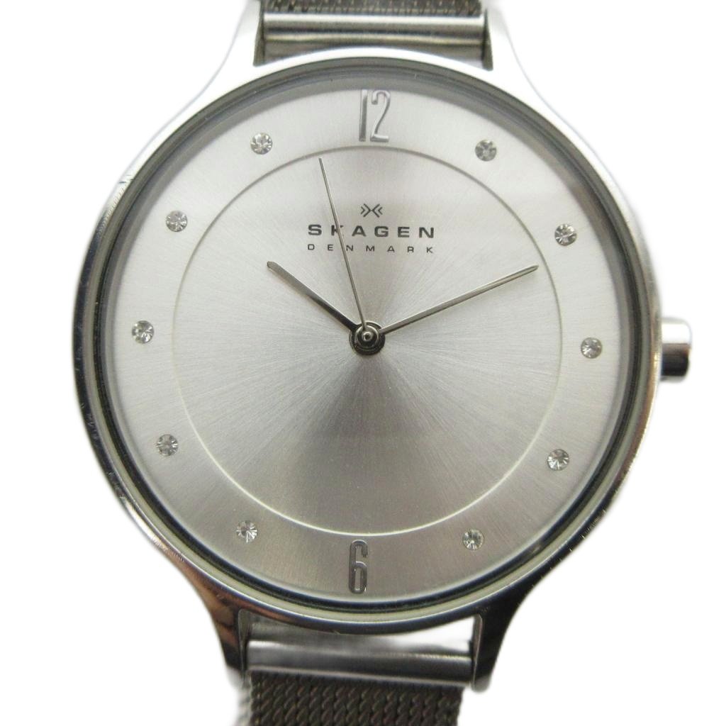 【中古】スカーゲン SKAGEN SKW2149 腕時計 ウォッチ クォーツ ロゴ シルバー色 ■GY11 /MQ レディース 【ベクトル 古着】 260413