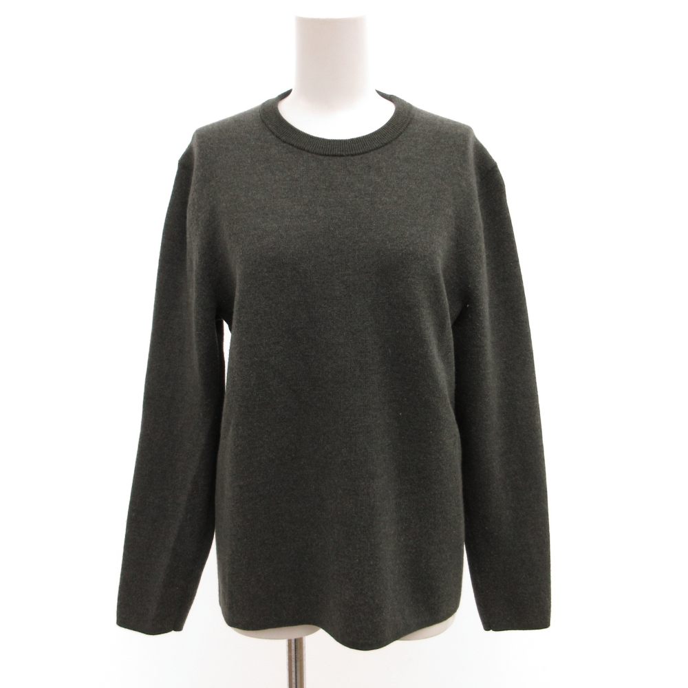 【中古】セオリー Theory ニット セーター 長袖 クルーネック 切替 L グレー /JS ■GY18 レディース 【ベクトル 古着】 260323
