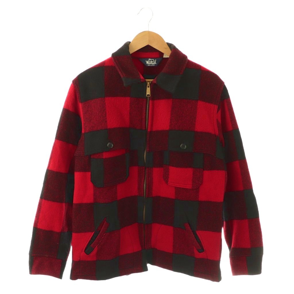 【中古】ウールリッチ WOOLRICH ヴィンテージ ジャケット ブルゾン ジップアップ バッファローチェック L レッド ブラック /ES ■GY35 メンズ 【ベクトル 古着】 260330
