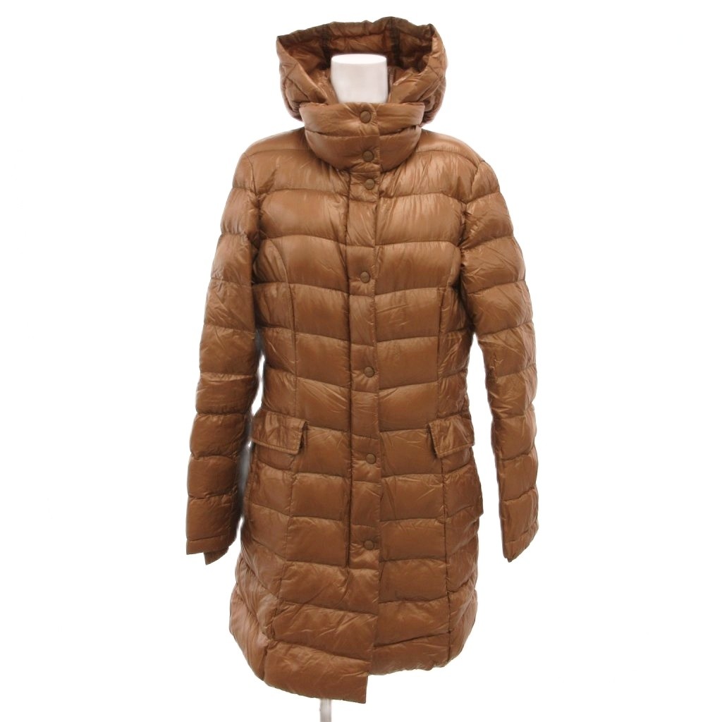 【中古】地獄ノ HERNO 落ち込む厚地の外套 上衣 ボンネット ロング 茶 赤銅色 /JS ■GY19 レディース 【ベクター 古着】 260316
