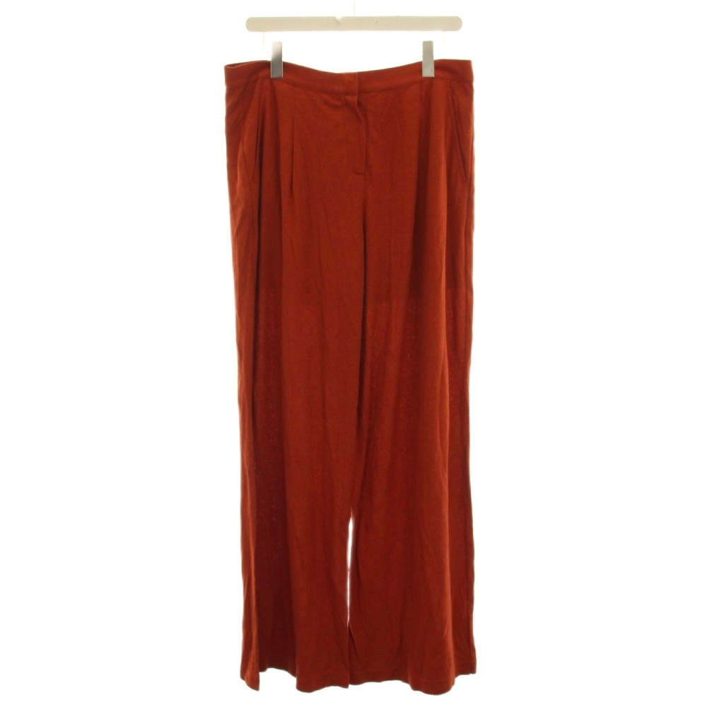 【中古】未使用品 マックスマーラ MAX MARA LEISURE 白タグ ワイドパンツ リネン混 XL オレンジブラウン 近年モデル /YM ■GY19 レディース 【ベクトル 古着】 260320