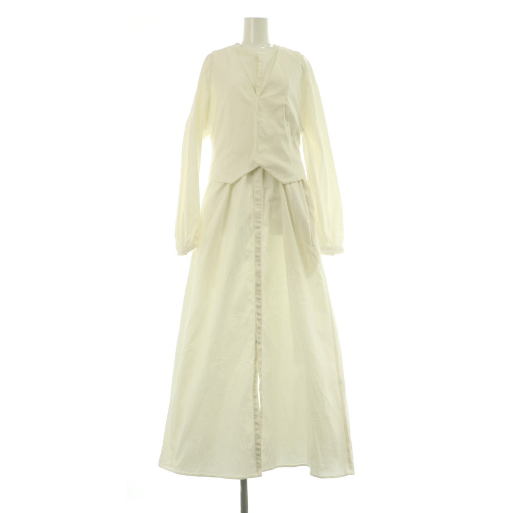 【中古】エトレトウキョウ ETRE TOKYO 23AW ジレセットロングワンピース M ホワイト /MY ■OS ■GY19 レディース 【ベクトル 古着】 260321