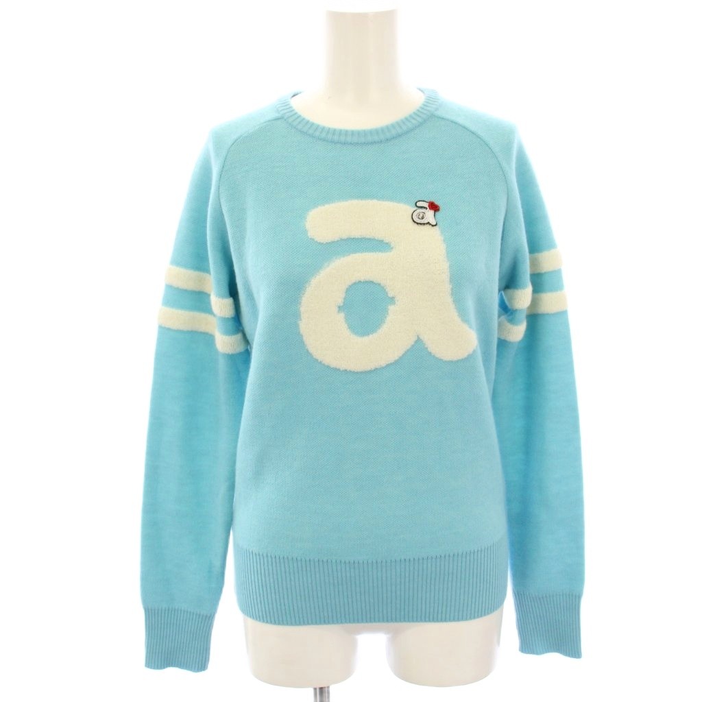 【中古】アルチビオ archivio ニット セーター ゴルフウェア ウール混 長袖 ビーズ 36 水色 ライトブルー A518932 /HN ■GY19 レディース 【ベクトル 古着】 260314