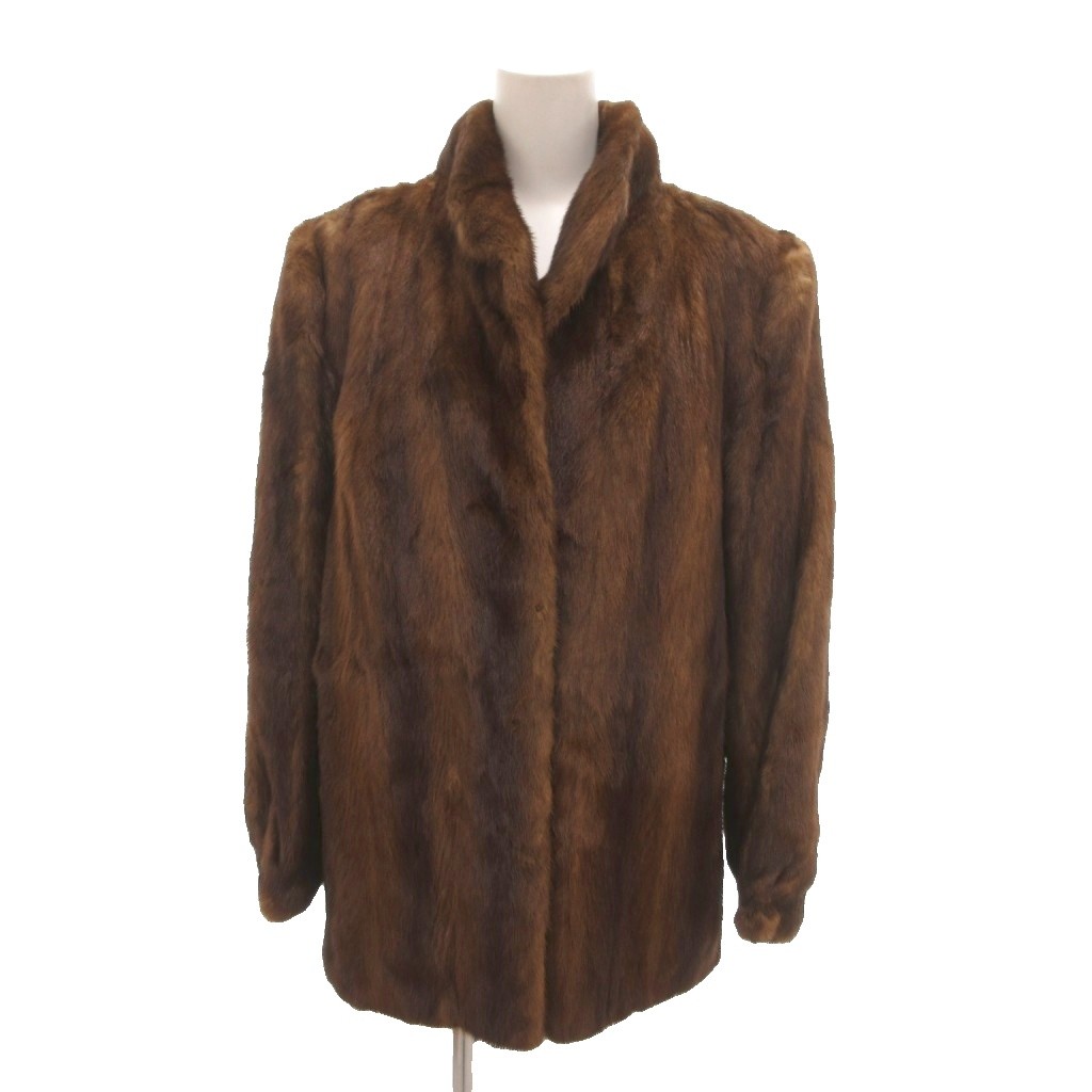 【中古】サガミンク SAGA MINK 金サガ リアルファーコート ミンク 毛皮 ハーフ丈 茶 ブラウン /YJ ■GY13 レディース 【ベクトル 古着】 260313
