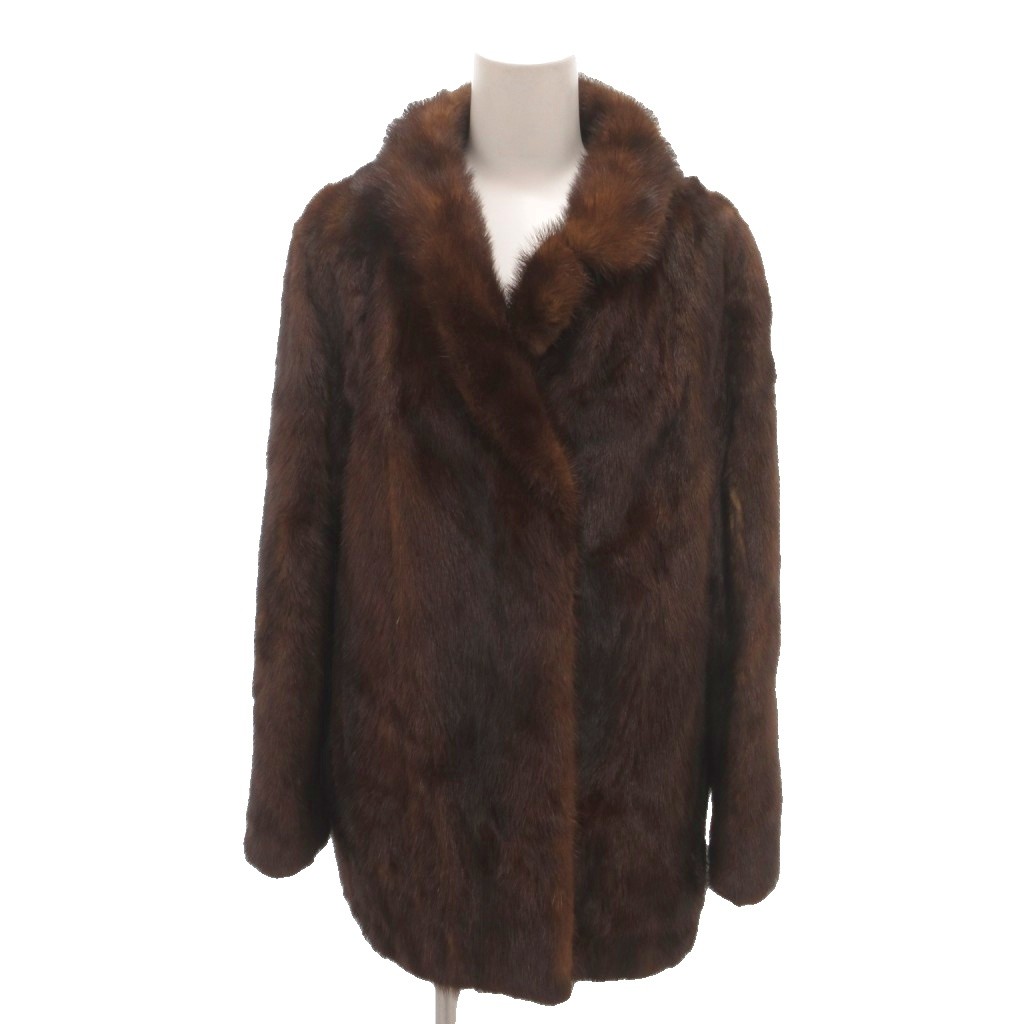 【中古】サガミンク SAGA MINK 銀サガ リアルファーコート ミンク 毛皮 ハーフ丈 15 茶 ブラウン /YJ ■GY13 レディース 【ベクトル 古着】 260313|ブランド古着の買取販売ベクトル