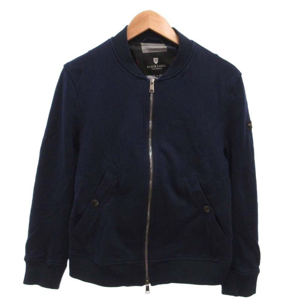 【中古】ブラックレーベルクレストブリッジ BLACK LABEL CRESTBRIDGE ボンバージャケット 上衣 ジップアップ M 紺 米国海軍 /JS メンズ 【ベクター 古着】 260319 メンズファッション-コート・ジャケット