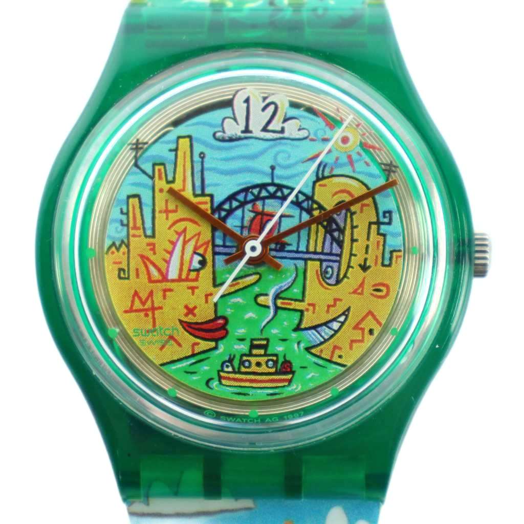 【中古】スウォッチ SWATCH 2000年 シドニー五輪記念 腕時計 ウォッチ クォーツ ロゴ 総柄 マルチカラー ■GY11 /MQ レディース 【ベクトル 古着】 260310