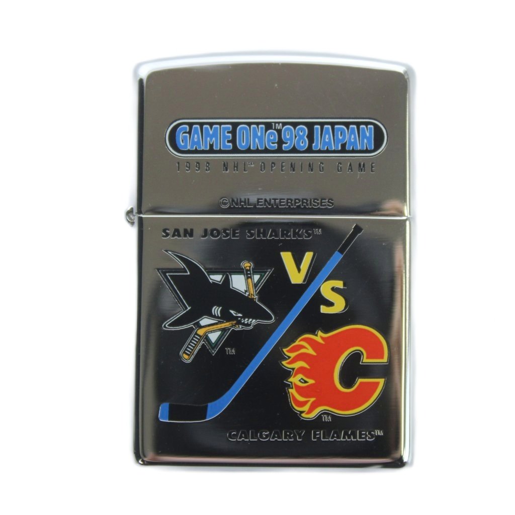 【中古】ジッポー ZIPPO GAME ONe98 JAPAN SAN JOSE SHARKS VS CALGARY FLAMES オイルライター 喫煙具 タバコ 火花確認済み シルバー色 ■GY18 /MQ その他 【ベクトル 古着】 260318