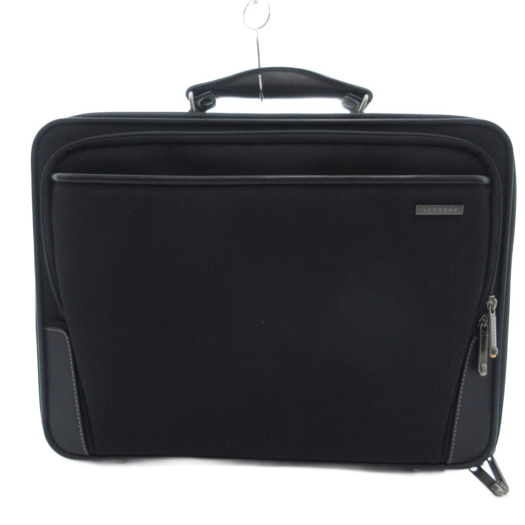 【中古】エースジーン ACEGENE ブリーフケース ビジネスバッグ ショルダー 2WAY キャンバス レザー ロゴ 黒 ブラック /YJ ■GY18 メンズ 【ベクトル 古着】 260320 6,497円