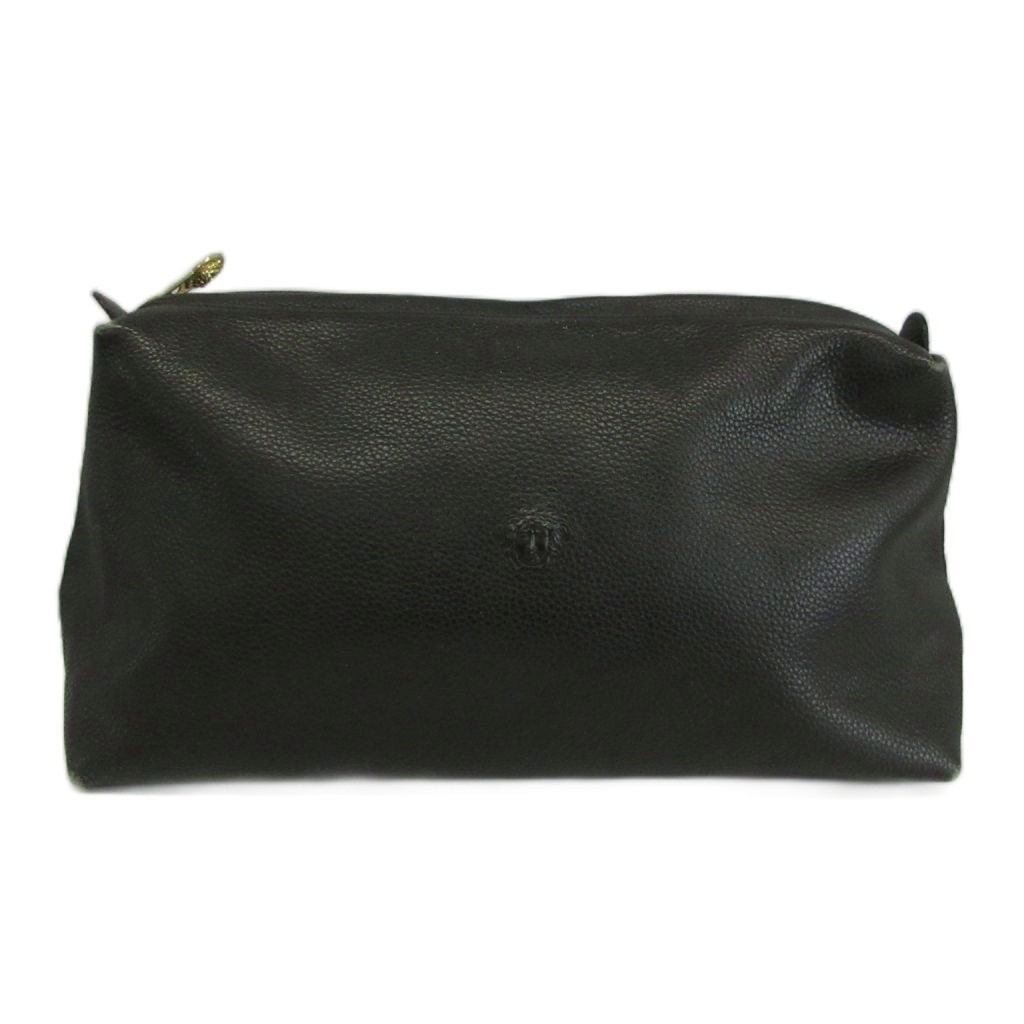 【中古】ジャンニヴェルサーチ ヴェルサーチェ GIANNI VERSACE セカンドバッグ クラッチバッグ ポーチ レザー メデューサ ロゴ 型押し 黒 ブラック /XZ ■GY18 レディース 【ベクトル 古着】 260430|ブランド古着の買取販売ベクトル