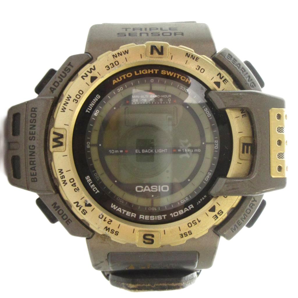 【中古】カシオ CASIO ジャンク品 PRT-400 プロトレック ウオッチ 御覧になる デジタル しろがね色色 薄墨色 ■GY18 /MQ メンズ 【ベクター 古着】 260422