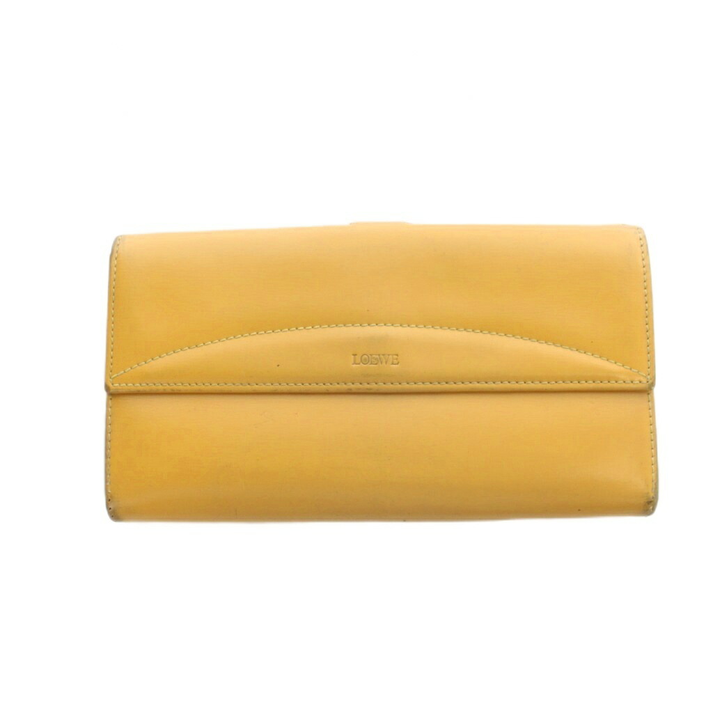 【中古】ロエベ LOEWE 長財布 ウォレット ロゴ レザー 黄 イエロー ■GY18 /MQ ■OH レディース 【ベクトル 古着】 260322