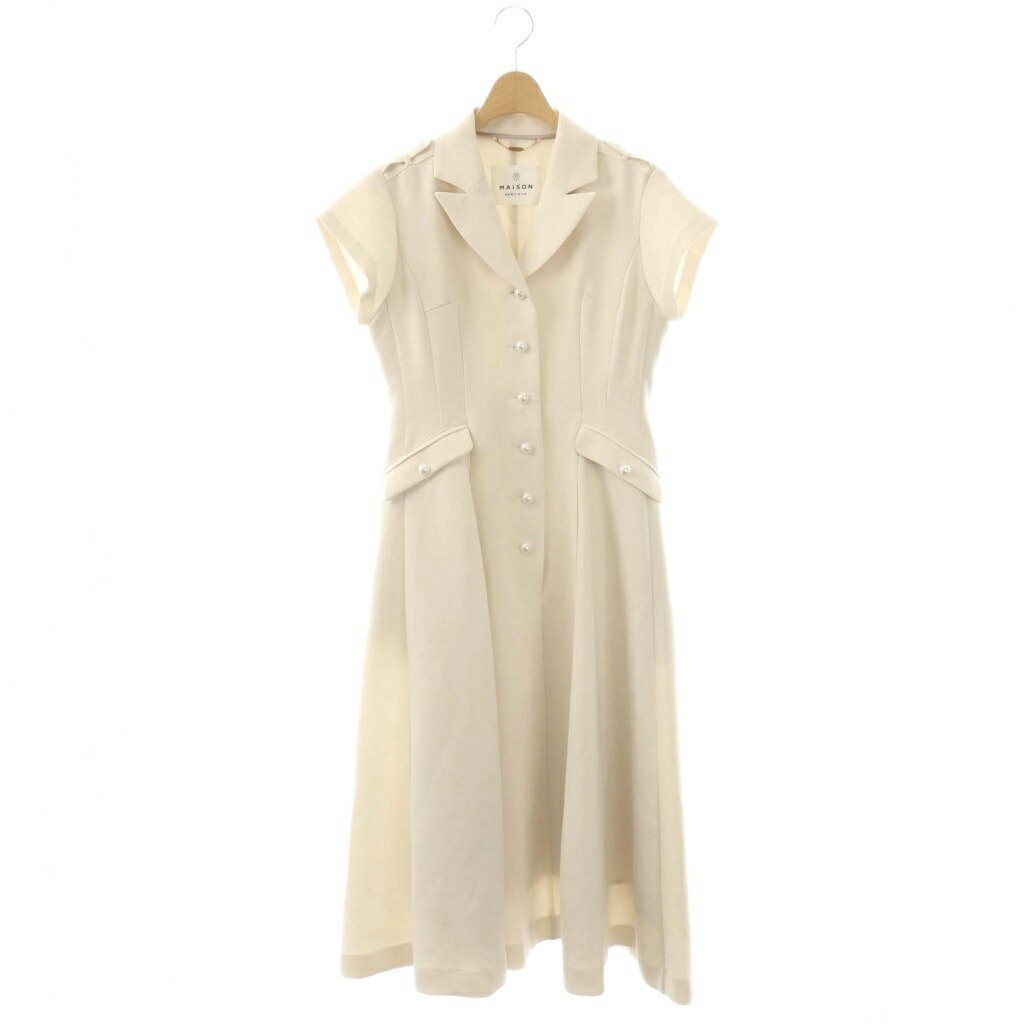 【中古】メゾンハーリップトゥ MAISON Her lip to 25SS Pearl Button Dress ワンピース ロング 半袖 S オフベージュ /HK ■GY20 レディース 【ベクトル 古着】 260326