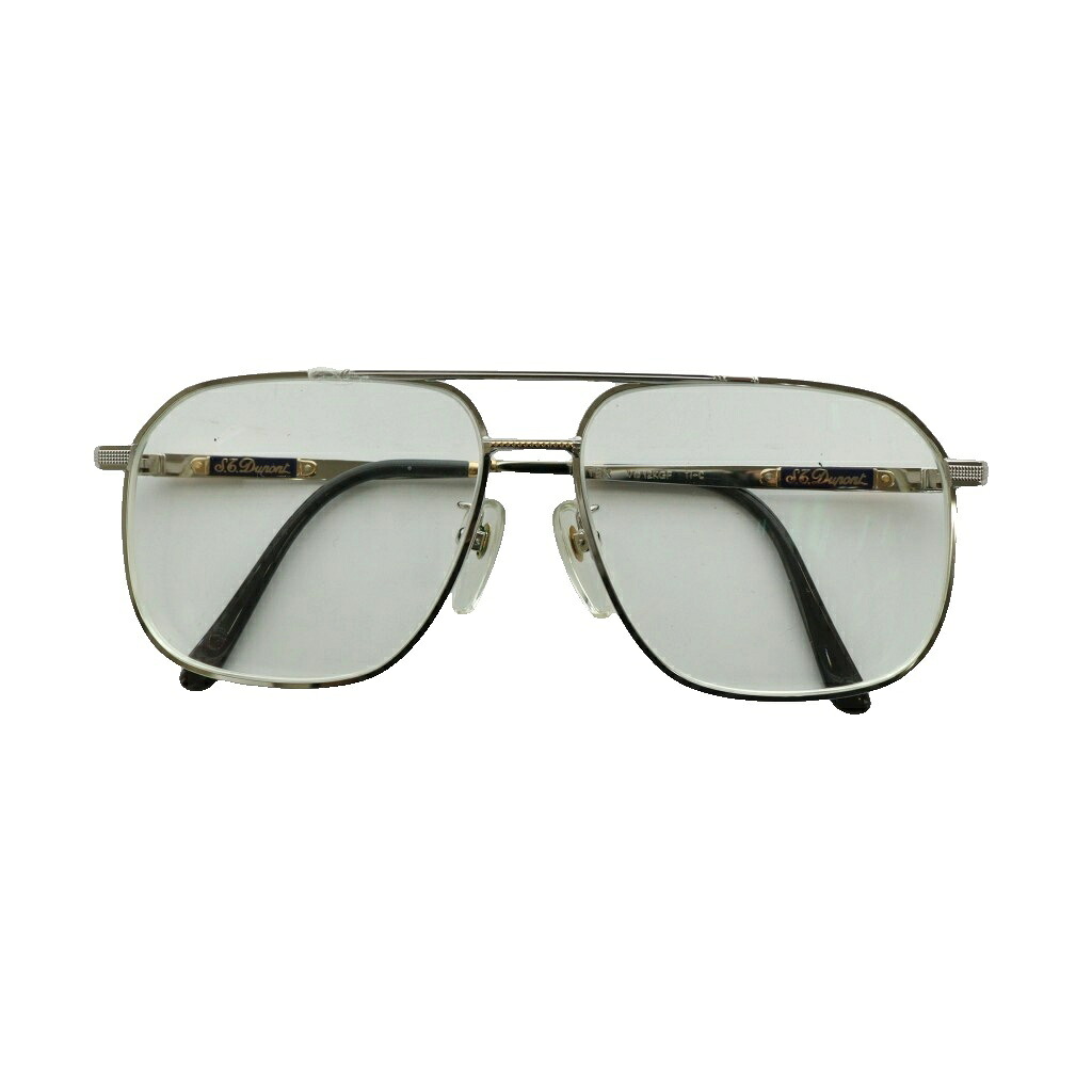 【中古】エステーデュポン S.T.DUPONT メガネ 眼鏡 ロゴ 度あり 59□14 シルバーカラー /SS ■OS ■GY11 メンズ レディース 【ベクトル 古着】 260401