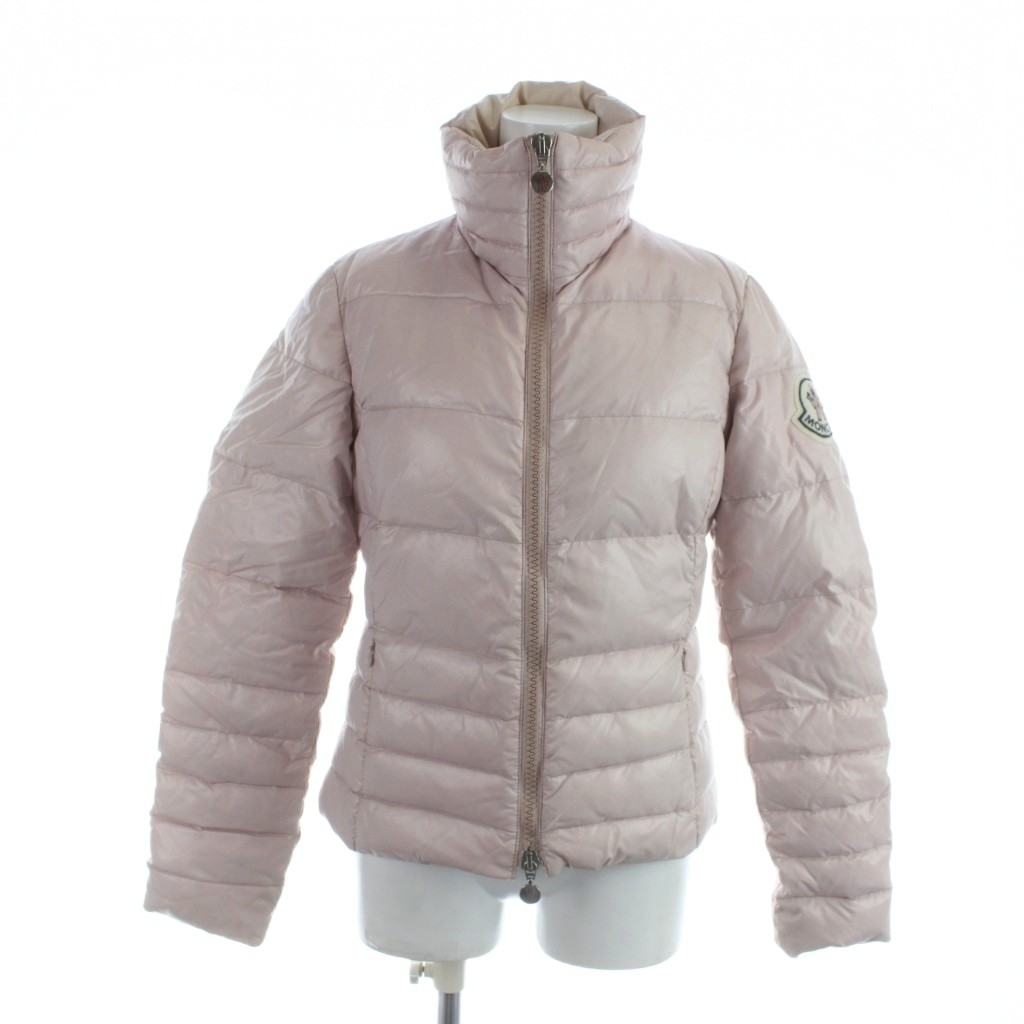 【中古】モンク軌跡 MONCLER TIVOLI 45311 落ちこむ上衣 長袖 ジップアップ 紋章ロゴタイプ 1 M さくら色 ■GY18 /MQ レディース 【ベクター 古着】 260319