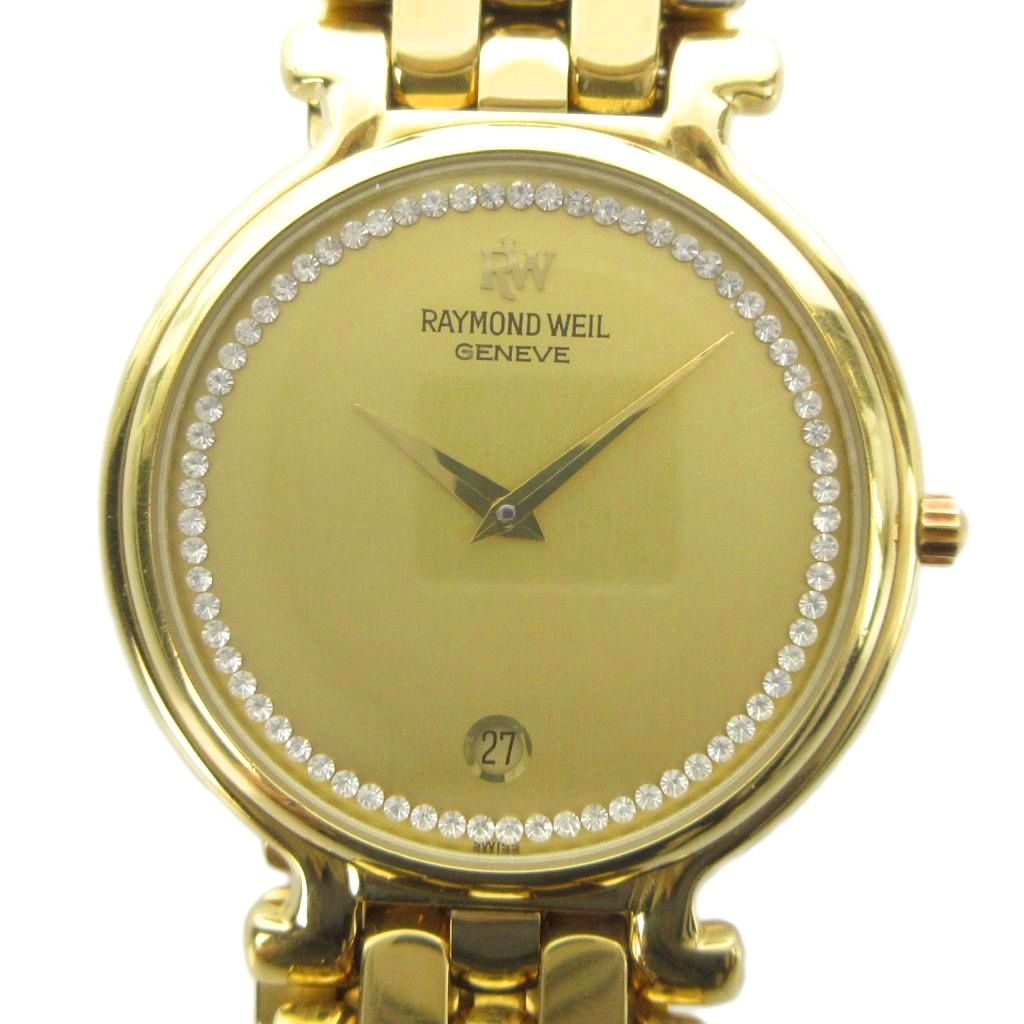 【中古】RAYMOND WEIL 18K GOLD ELECTROPLATED ウォッチ 御覧なさる 石英 暦付き添い人 デイト ゴールド色 ■GY18 /MQ レディース 【ベクター 古着】 260428