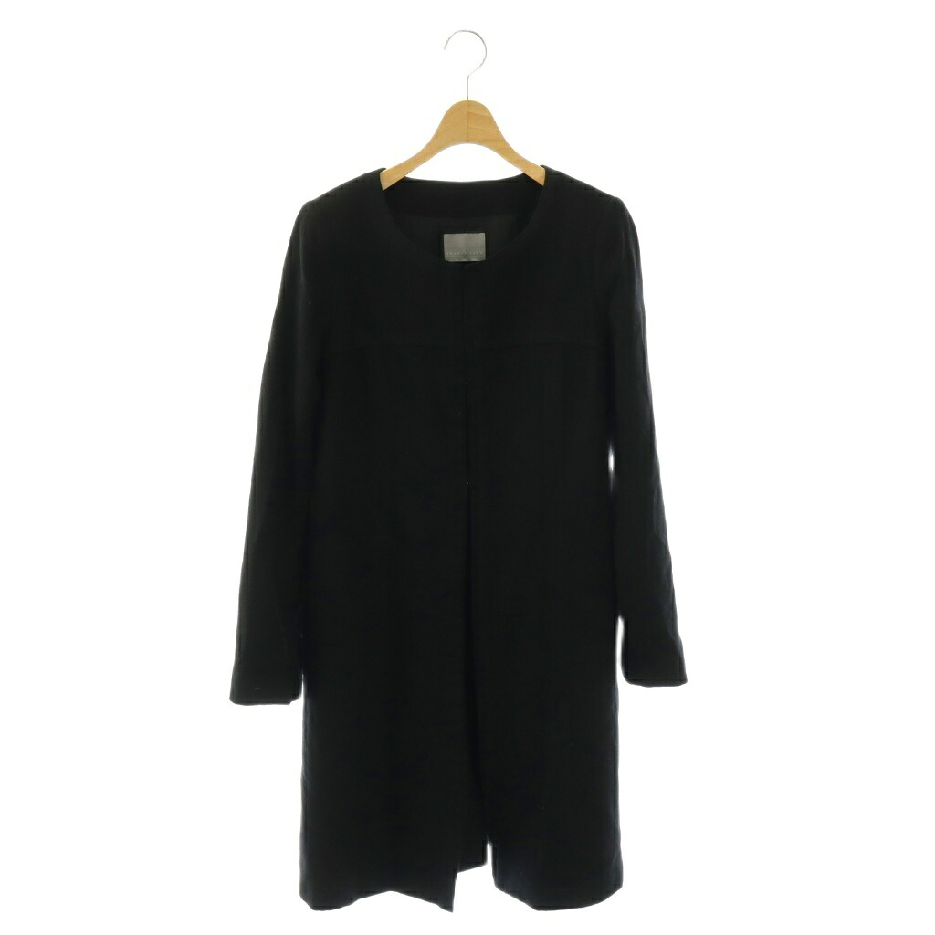 【中古】セオリーリュクス theory luxe CASH WOOL ORIGINAL コート カシミヤ ノーカラー 40 ブラック /DO ■GY12 レディース 【ベクトル 古着】 260326