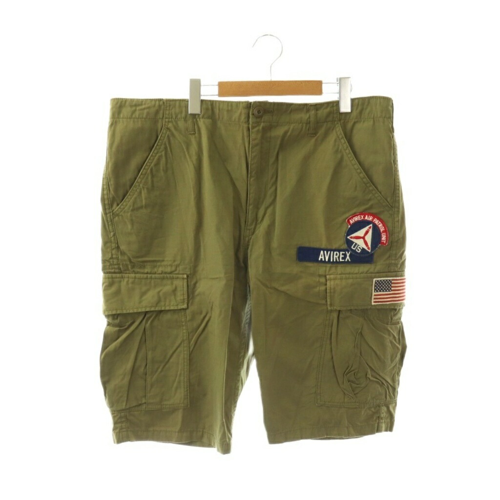 【中古】アヴィレックス AVIREX COTTON RIP STOP PATCHED CARGO SHORTS カーゴショーツ ショートパンツ ハーフパンツ 2XL カーキ /DO ■GY12 メンズ 【ベクトル 古着】 260326