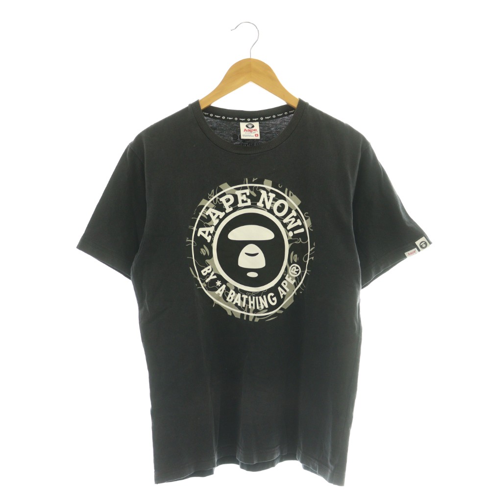 【中古】アベイシングエイプ A BATHING APE Tシャツ ロゴ プリント M ブラック /DF ■GY12 メンズ 【ベクトル 古着】 260324 5,609円