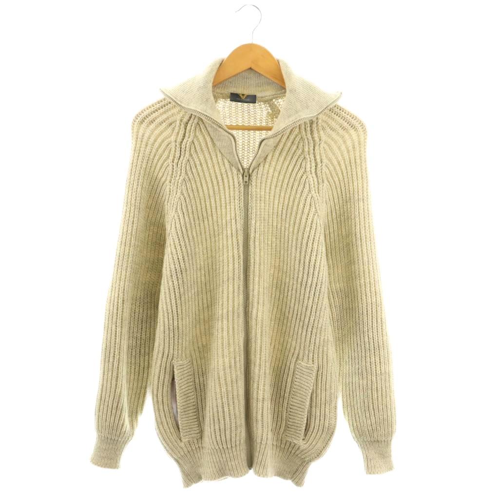 【中古】ハイランド HIGHLAND ジャケット ドライバーズニット ジップアップ エルボーパッチ L ライトベージュ /DO ■GY18 メンズ 【ベクトル 古着】 260330