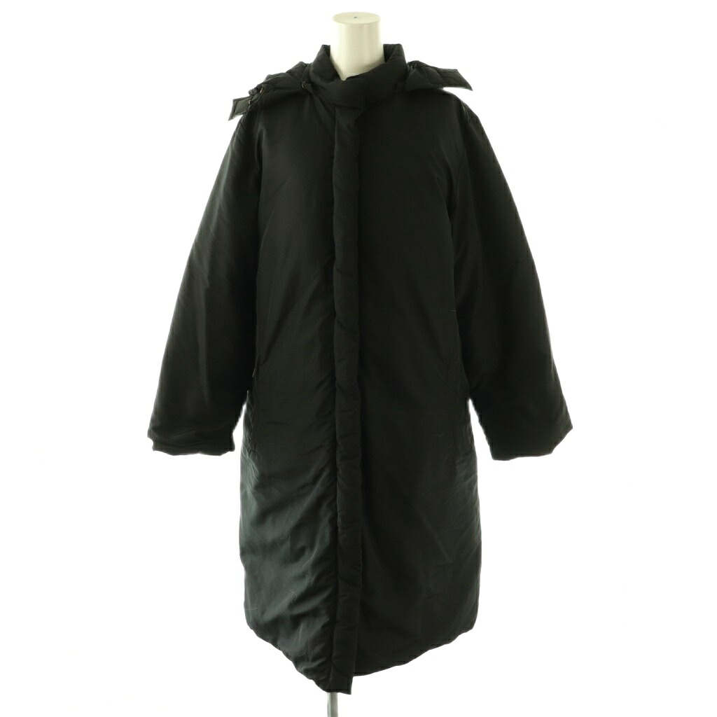 【中古】マックスマーラ 土日伝達ルート MAX MARA WEEKEND LINE 落ち込む厚地の外套 アウター ボンネット付き添い人 40 黒いこと /DF ■GY18 レディース 【ベクター 古着】 260331