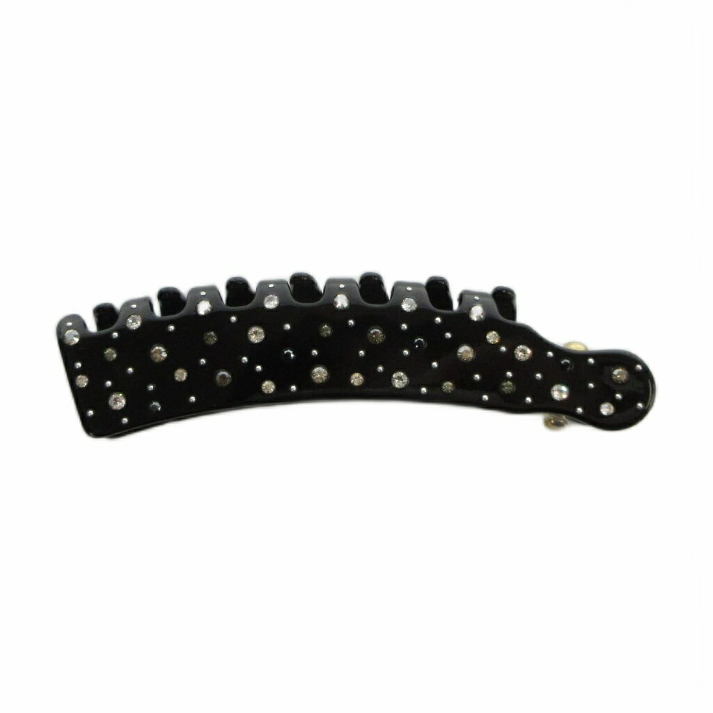 【中古】アッカ acca バナナクリップ バレッタ ロゴ アクセサリー ラインストーン 黒 ブラック ■GY64 /MQ レディース 【ベクトル 古着】 260404