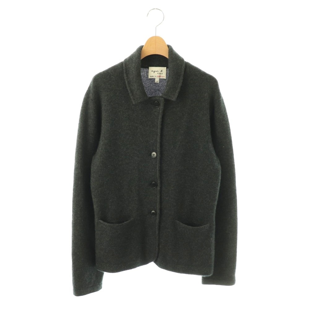 【中古】アニエスベー agnes b. ニットジャケット アウター ワンカラー 3 ダークグレー /BB ■GY64 レディース 【ベクトル 古着】 260323|ブランド古着の買取販売ベクトル