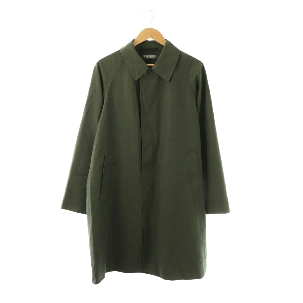 【中古】B&Y ユナイテッドアローズ BEAUTY&YOUTH ビューティー&ユース ステンカラーコート アウター ロング丈 ワンカラー 無地 M モスグリーン 1225-144-0201 /BB ■GY17 メンズ 【ベクトル 古着】 260323｜ブランド古着の買取販売ベクトル
