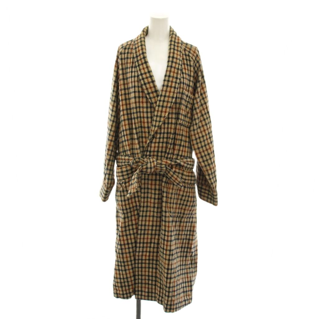【中古】ダックス DAKS ガウン バスローブ L 茶 ブラウン チェック柄 長袖 /LP ■GY17 レディース 【ベクトル 古着】 260324｜ブランド古着の買取販売ベクトル