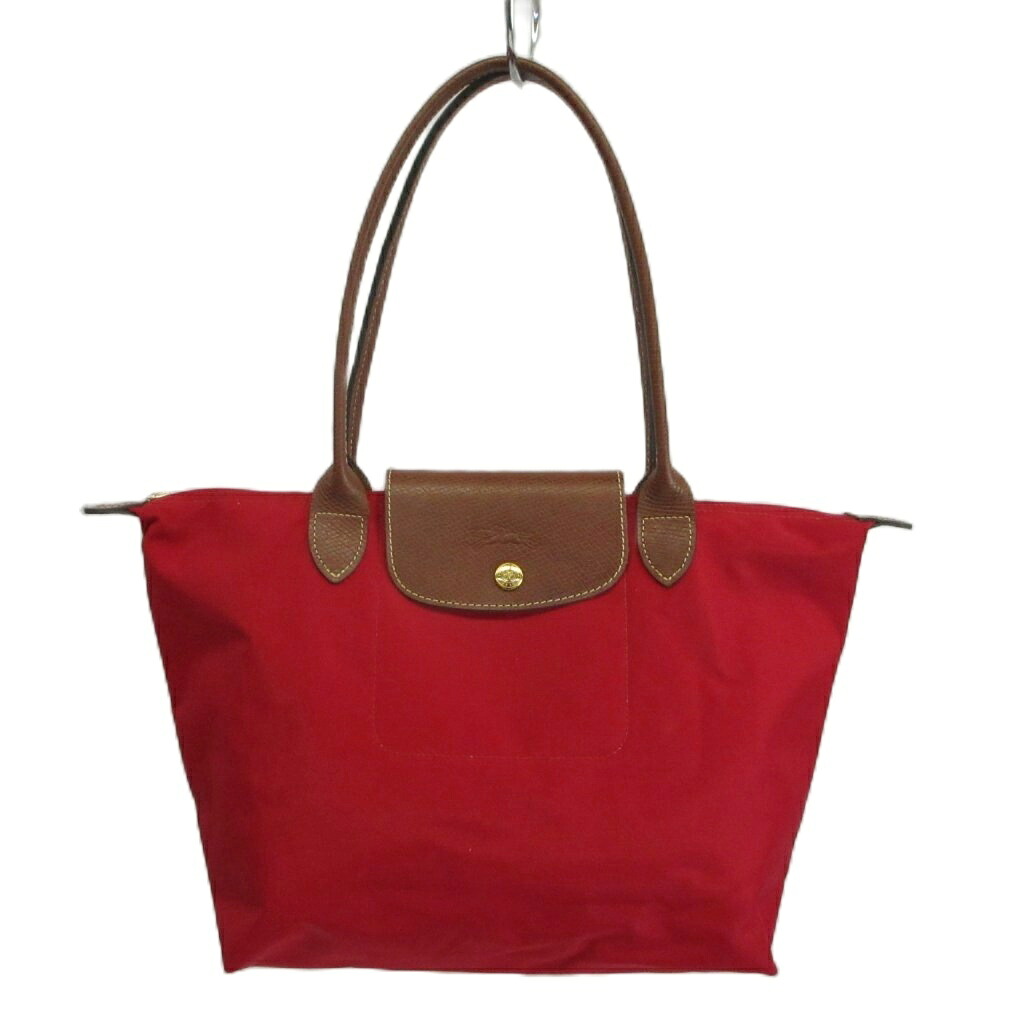 【中古】ロンシャン LONGCHAMP ル プリアージュ Le Pliage トートバッグ 肩かけ ナイロン なめし革 折りたたみ ロゴタイプ サクラ色 /XZ ■GY18 レディース 【ベクター 古着】 260425