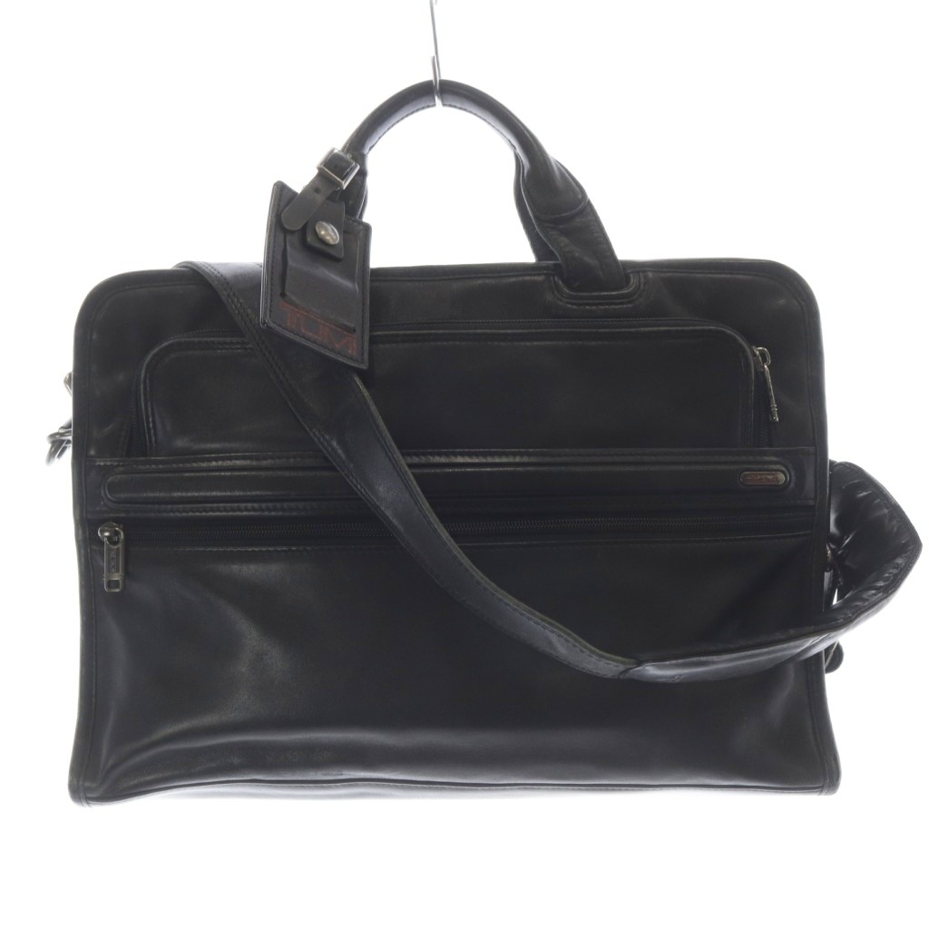 【中古】トゥミ TUMI ブリーフ入れもの なめし革 ロゴタイプ 2way ショルダーバッグ ハンドバック 黒 黒いこと 96101D4 /SR ■GY11 メンズ 【ベクター 古着】 260330