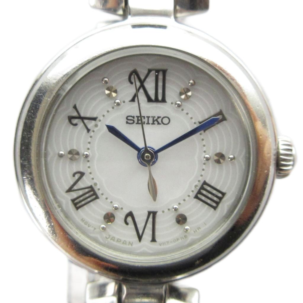 【中古】セイコー SEIKO V117-0CT0 腕時計 ソーラー ウォッチ ローマン シルバー色 ■GY18 /MQ レディース 【ベクトル 古着】 260410 8,284円
