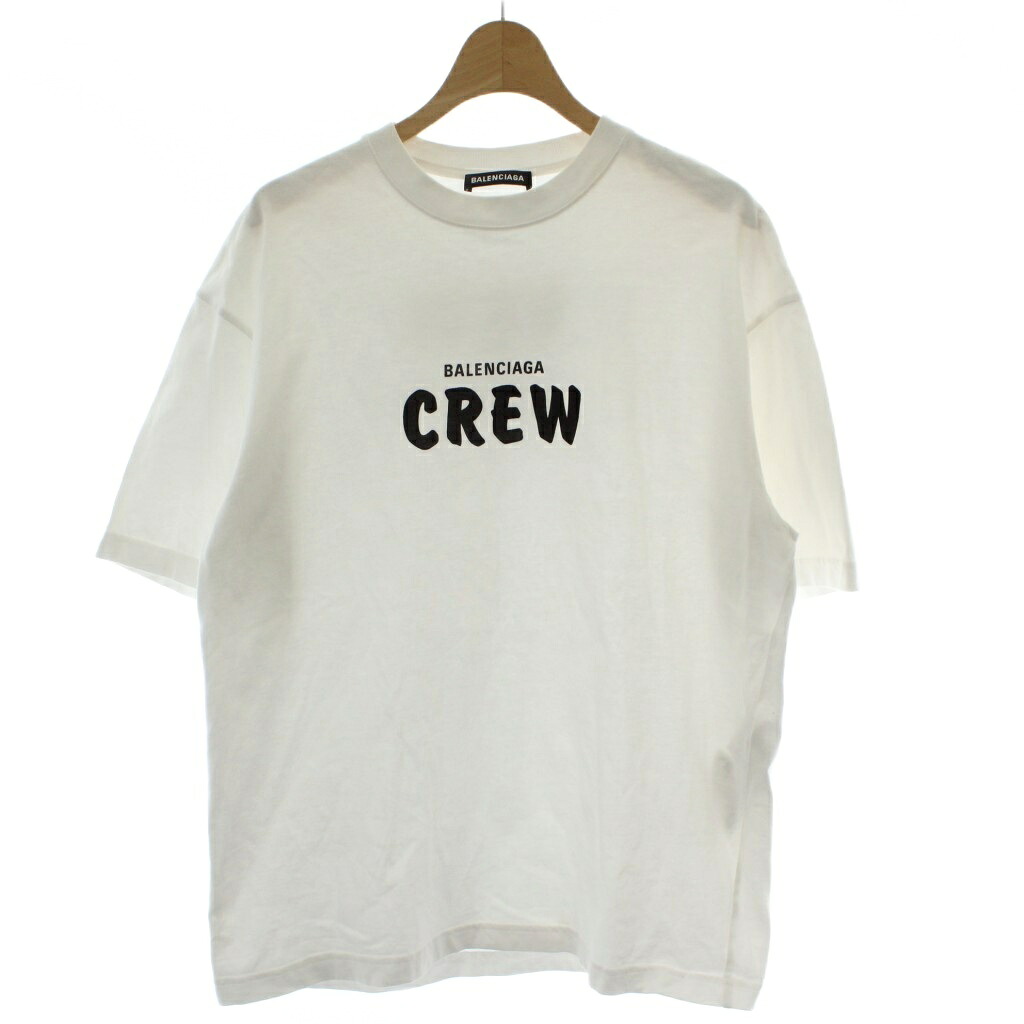 【中古】バレンシアガ BALENCIAGA Tシャツ XXS 白 ホワイト 半袖 クルーネック ロゴプリント JP57 2020 00280 /GG ■GY17 メンズ 【ベクトル 古着】 260324