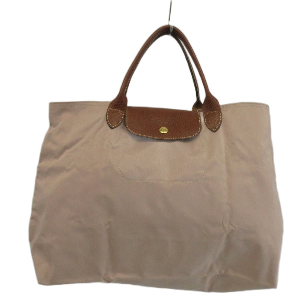 【中古】ロンシャン LONGCHAMP ル プリアージュ Le Pliage ハンドバック トート ナイロン なめし革 折りたたみ ロゴタイプ サクラ色 赤銅色 赤銅色 /XZ ■GY42 レディース 【ベクター 古着】 260420