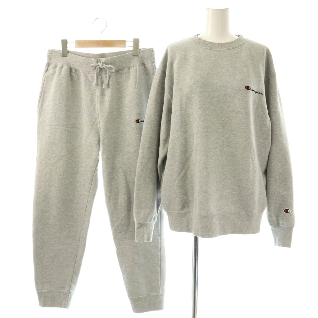 【中古】はやりっ児 CHAMPION セットアップ 上下 汗水 調教師 長袖 ズボン下 たわい無い ロゴタイプ XL 薄墨色 /NR ■GY11 メンズ 【ベクター 古着】 260330