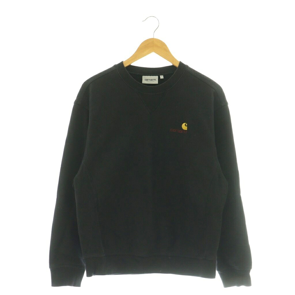 【中古】カーハート carhartt WIP スウェット トレーナー ロゴ刺繍 裏起毛 S ブラック I025475 /MY ■OS ■GY18 メンズ 【ベクトル 古着】 260330