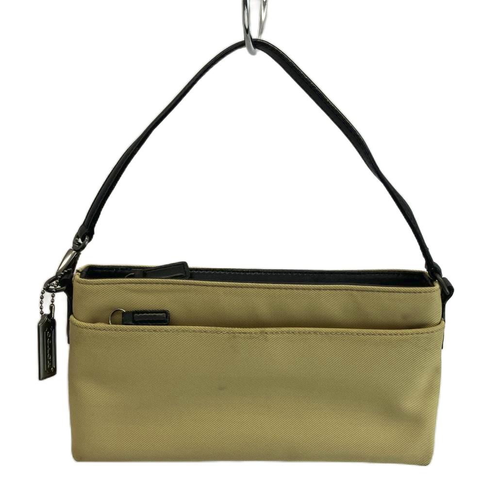 【中古】コーチ職 COACH ハンドバック 佩び物車寄せ ナイロン なめし革 ロゴタイプ一皿 ベージュ 7407 /XZ ■GY18 レディース 【ベクター 古着】 260406