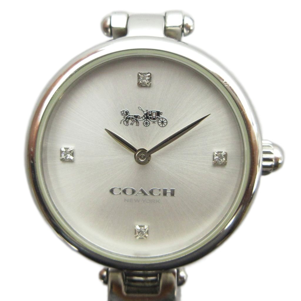 【中古】コーチ COACH CA.123.7.14.1684 腕時計 ウォッチ クォーツ フラワー ラインストーン シルバー色 ■GY18 /MQ レディース 【ベクトル 古着】 260426|ブランド古着の買取販売ベクトル