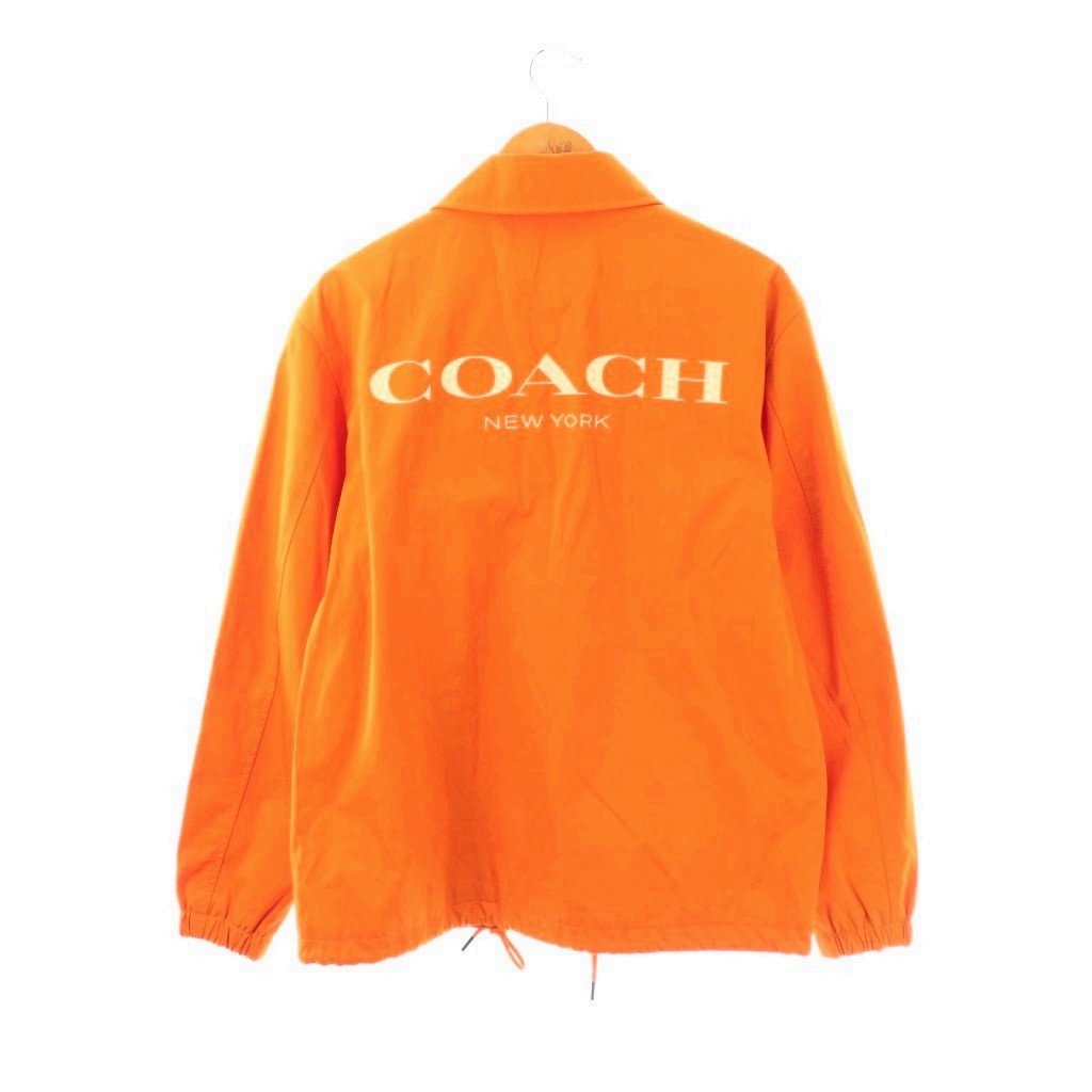 【中古】コーチ職 COACH コーチーズジャケット ステンカラー アウター ロゴタイプ 刷り上げる 一色つや S オレンジ色 CK508 /BB ■GY18 メンズ 【ベクター 古着】 260330