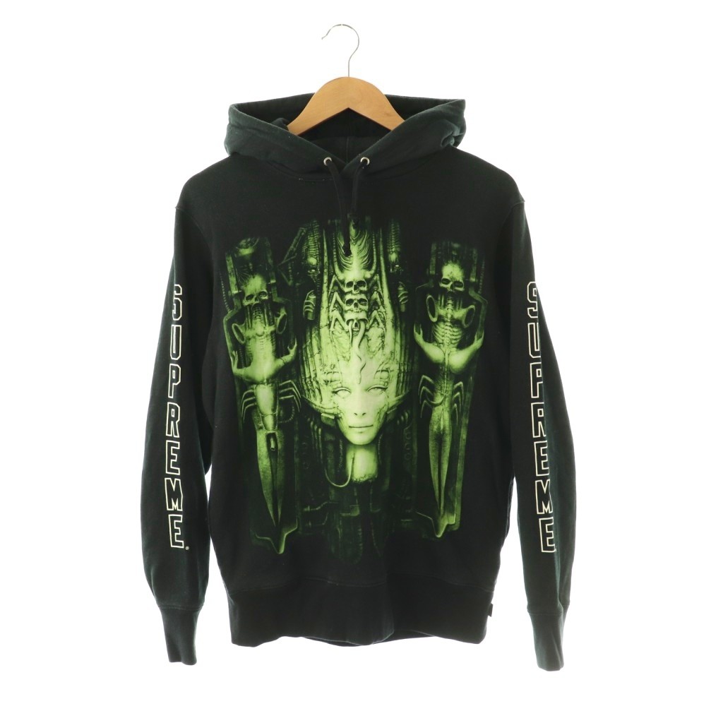 【中古】シュプリーム SUPREME 14AW H.R. Giger Pullover HR Giger ギーガー パーカー 汗水 ティーシャツ 刷り上げる S 黒 黒いこと マルチ色合い /DO ■GY17 メンズ 【ベクター 古着】 260401
