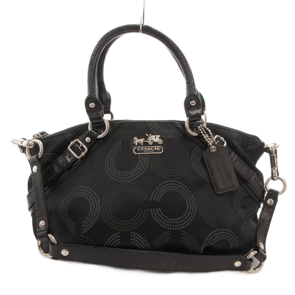 【中古】コーチ職 COACH ハンドバック 肩部 2WAY御徒面子 ロゴタイプ オプアート 黒 黒いこと /FF ■GY42 レディース 【ベクター 古着】 260407